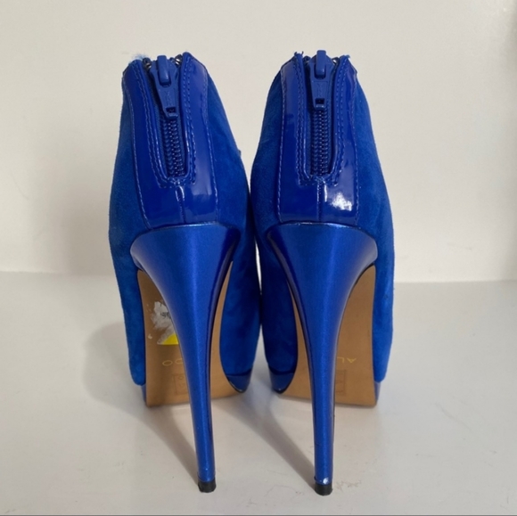 Aldo Korsen Booties Cobalt Blue Suede Stiletto 7 - Picture 7 of 9